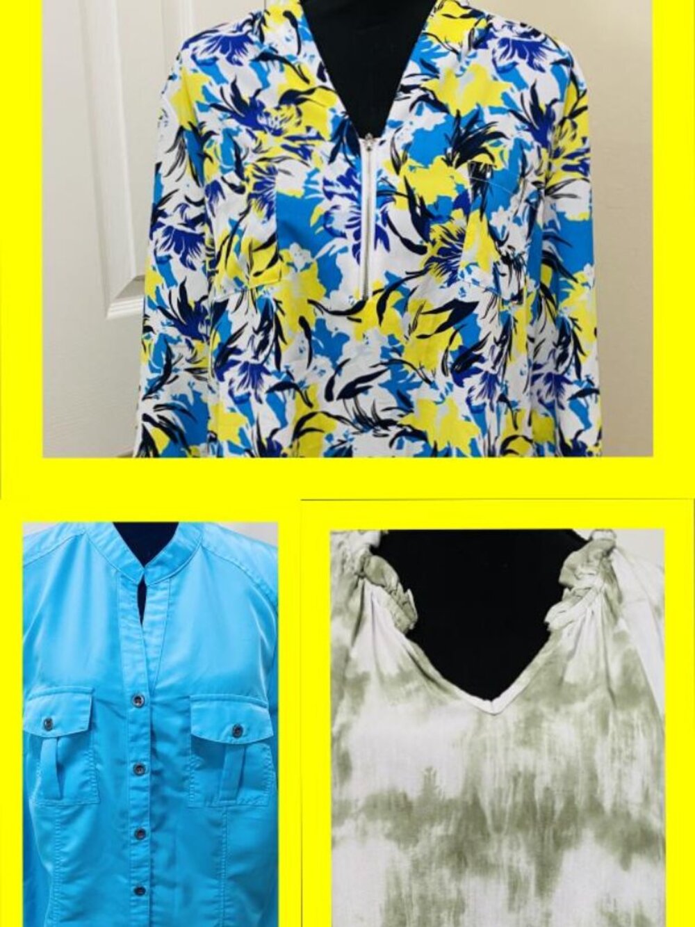 Lot of 3 Women's Sz XL Summer Tops, Jacklyn Smith/Laura Scott/Time And Tru - EUC